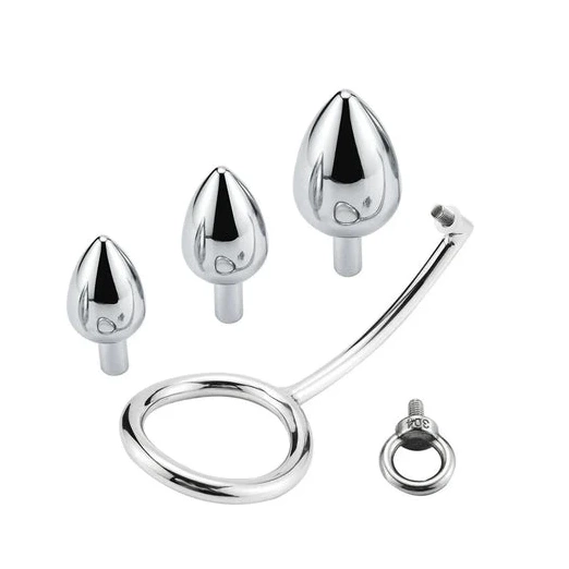 Steel with DiscreetChoice Anal Cock Stainless Ring Set 4663 Hook 0624